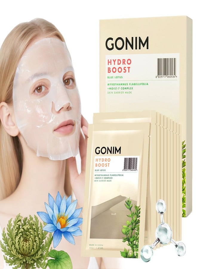 GONIM Face Mask Korean Skin Care with Hyaluronic Acid Serum, Collagen Activation, Vitamin C-Face Masks Skincare Hydration, Moisturizing Sheet Mask, Travel Essentials, Korean Face Mask 30ml x10pcs - Image 1